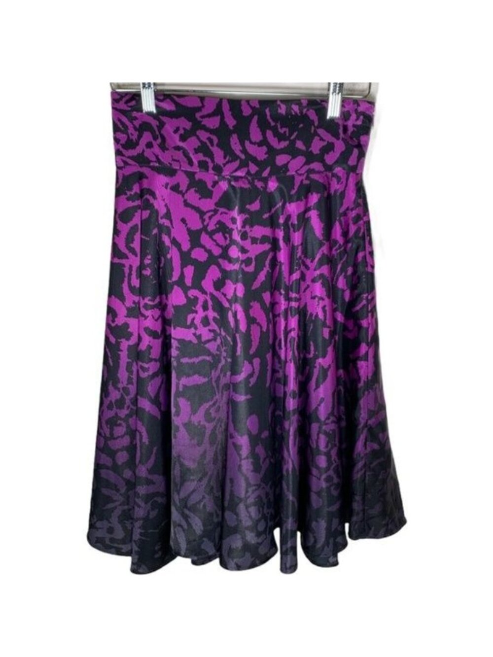 Plastic Island Skirt Womens XS Purple Black Flare A Line Boho Skater